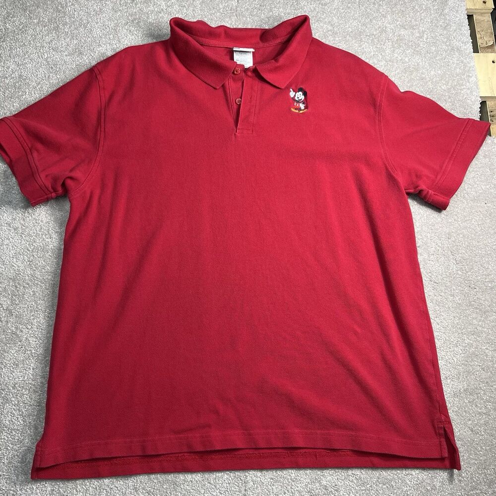 Disney Parks Mickey Mouse Polo Shirt Men's‎ Size XXL Authentic Original Red